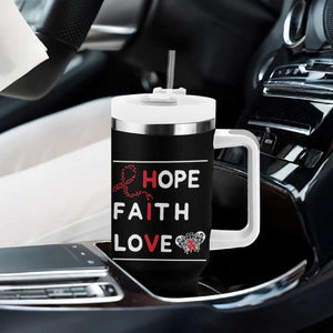 Faith Hope Love HIV AIDS Awareness Tumbler With Handle Hope Strength Empowerment Gift TS12 Print Your Wear