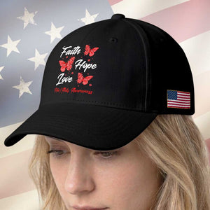 Faith Hope Love HIV AIDS Awareness Butterfly Gift Baseball Cap TS12 Print Your Wear