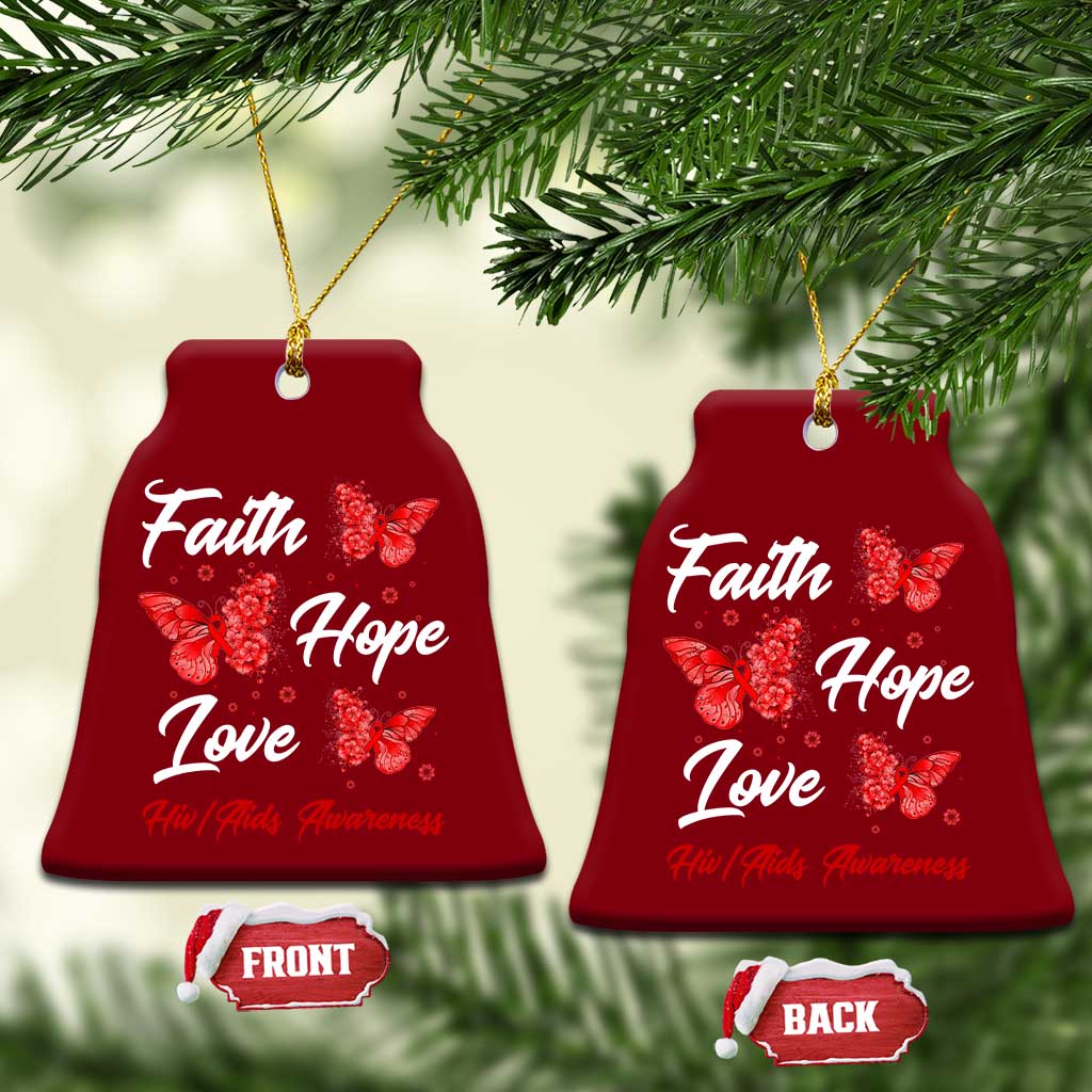 Faith Hope Love HIV AIDS Awareness Butterfly Gift Ceramic Ornament TS12 Print Your Wear