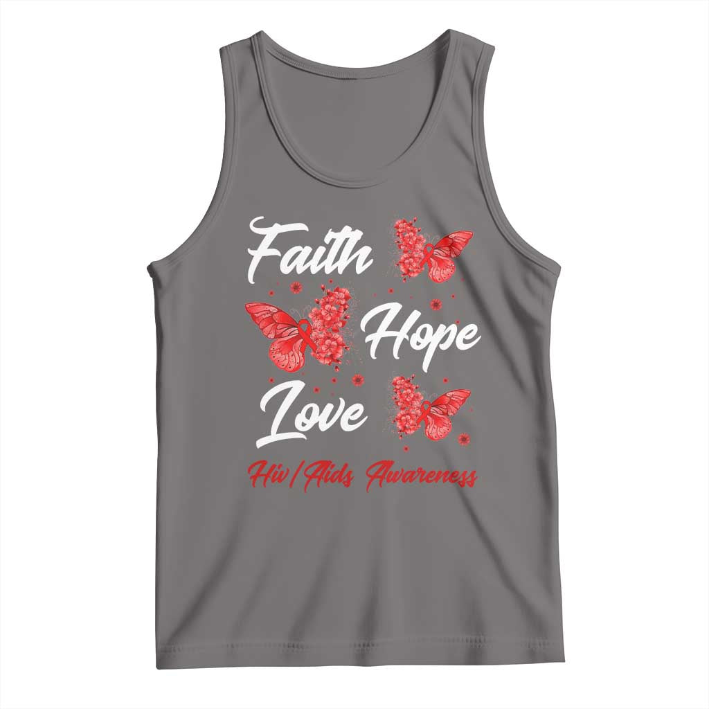 Faith Hope Love HIV AIDS Awareness Butterfly Gift Tank Top TS12 Deep Heather Print Your Wear
