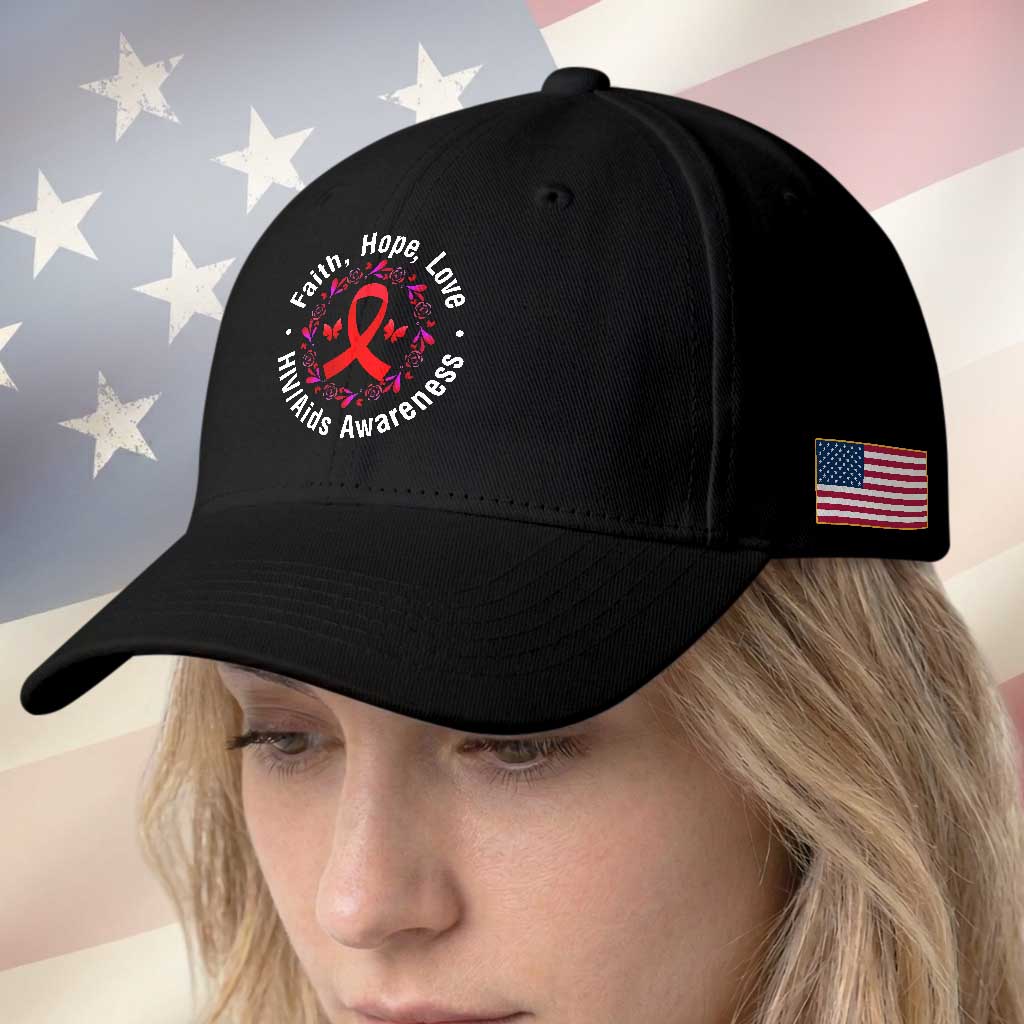 HIV Awareness Empowerment Gift Baseball Cap Faith Hope Love TS12 Print Your Wear
