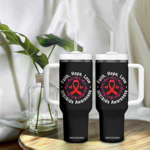 HIV Awareness Empowerment Gift Tumbler With Handle Faith Hope Love TS12 Print Your Wear