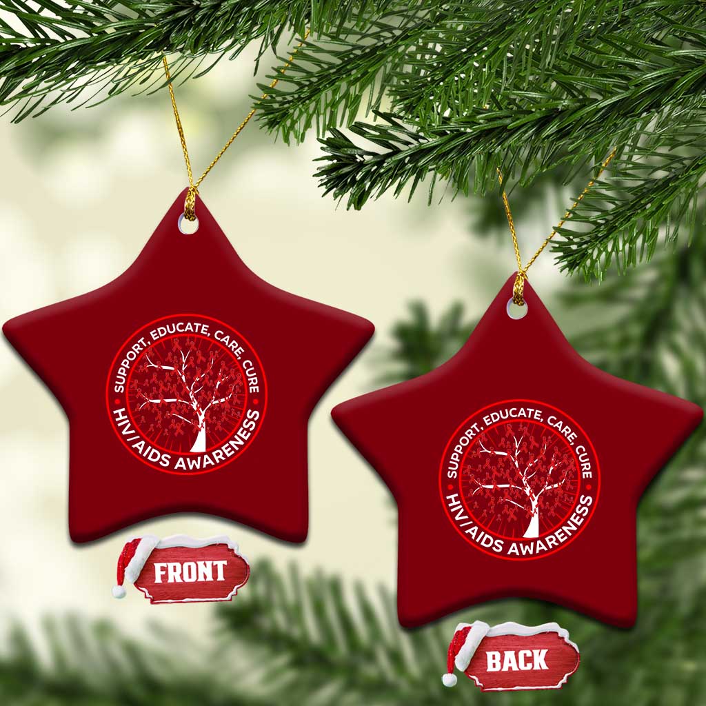 HIV AIDS Awareness Empowerment Gift Ceramic Ornament Support Educate Care Cure TS12 Print Your Wear