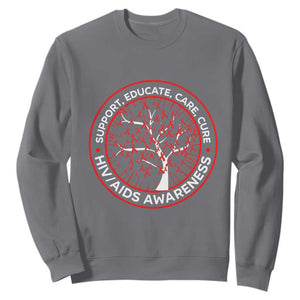 HIV AIDS Awareness Empowerment Gift Sweatshirt Support Educate Care Cure TS12 Charcoal Print Your Wear