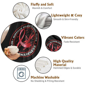 Support Educate Care Cure Throw Blanket HIV Awareness Month Gift TS12 Print Your Wear