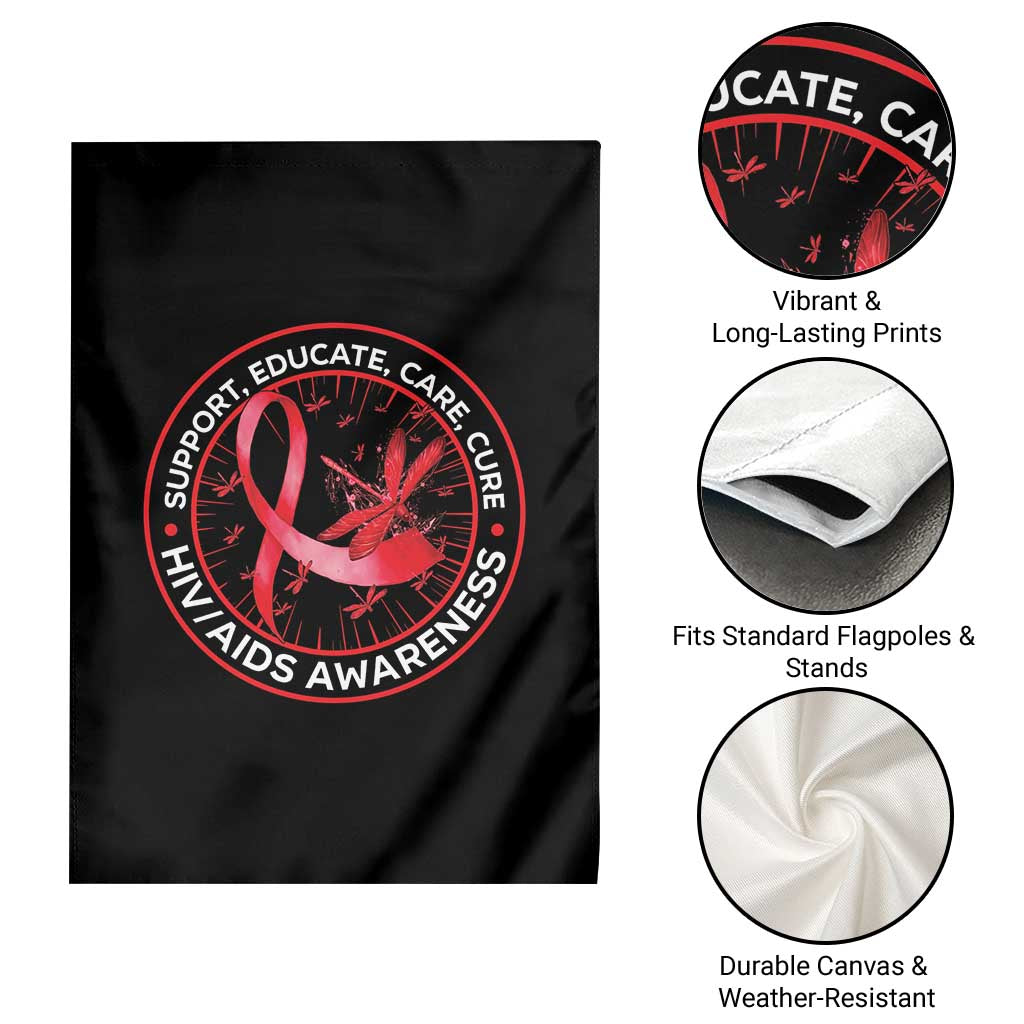 Support Educate Care Cure Garden Flag HIV Awareness Month Gift TS12 Print Your Wear