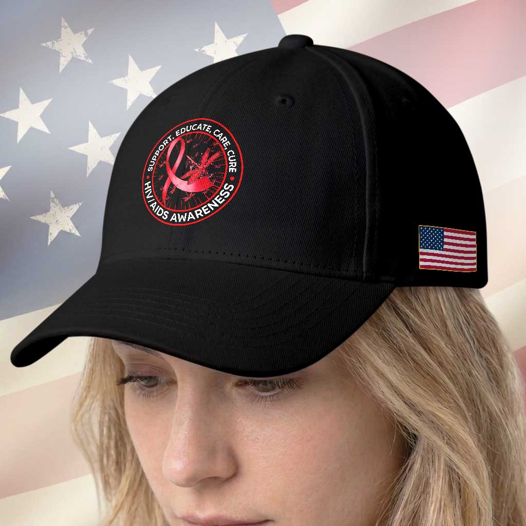 Support Educate Care Cure Baseball Cap HIV Awareness Month Gift TS12 Print Your Wear