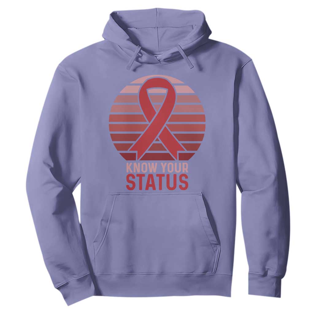 Know Your Status HIV Awareness Hoodie World Aids Day Gift TS12 Violet Print Your Wear