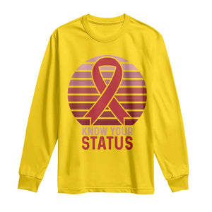 Know Your Status HIV Awareness Long Sleeve Shirt World Aids Day Gift TS12 Daisy Print Your Wear