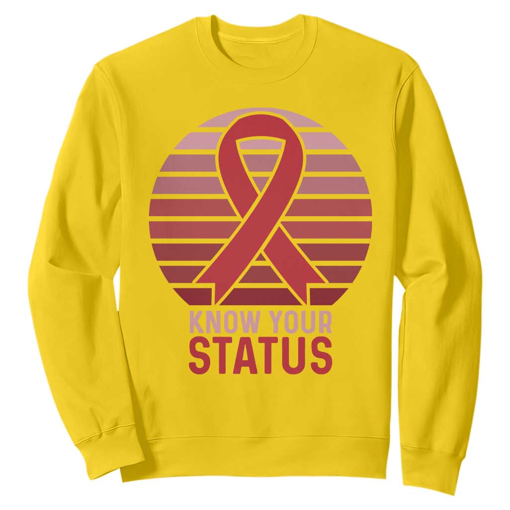 Know Your Status HIV Awareness Sweatshirt World Aids Day Gift TS12 Daisy Print Your Wear