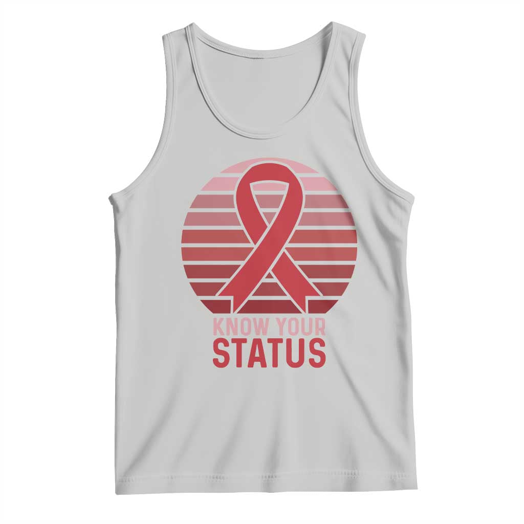 Know Your Status HIV Awareness Tank Top World Aids Day Gift TS12 Ash Print Your Wear