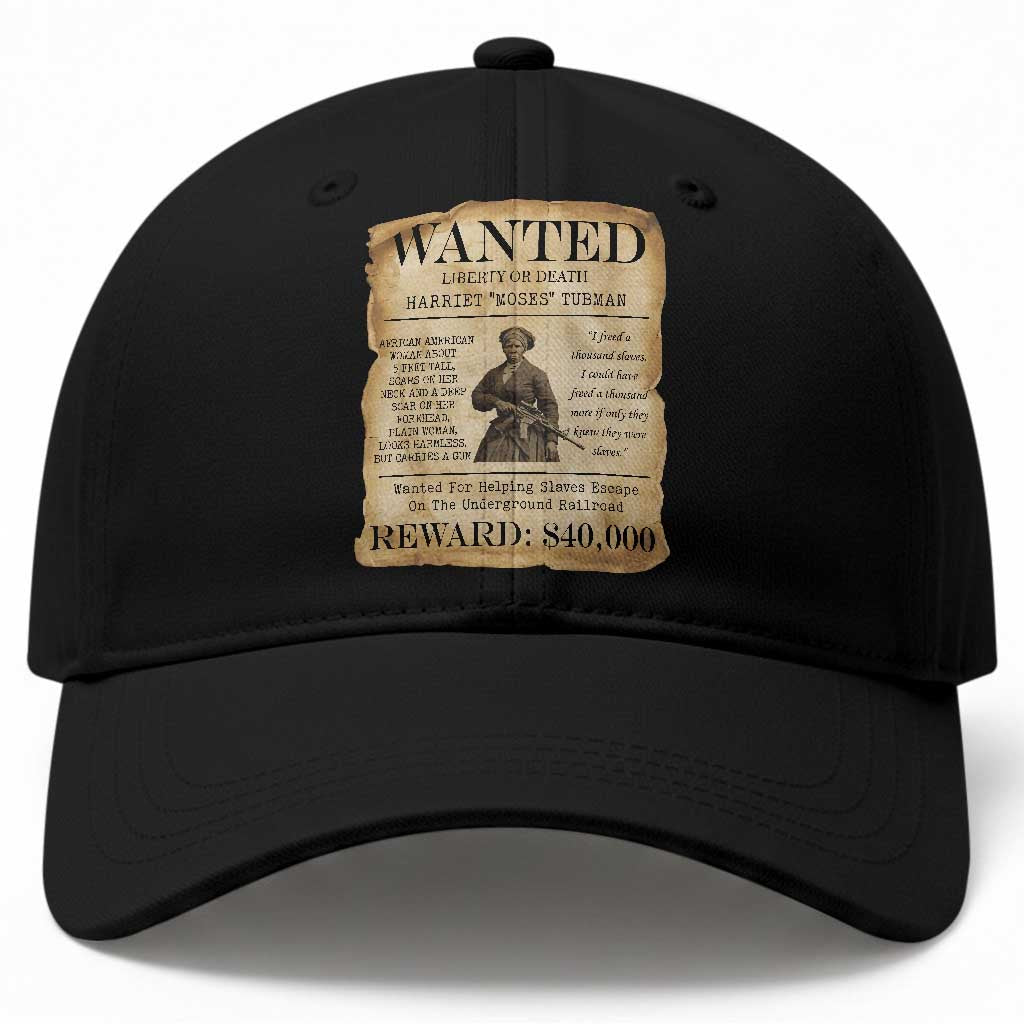 Vintage Harriet Tubman Poster Baseball Cap Wanted For Helping Slaves Escape TS12 Print Your Wear