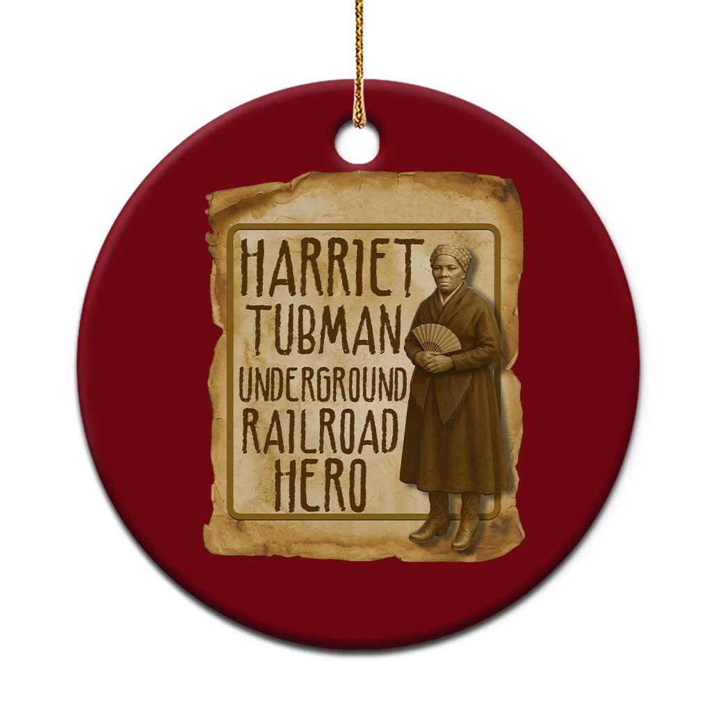 Underground Railroad Hero Harriet Tubman Ceramic Ornament Feminist History Gift TS12 1pc Red Print Your Wear