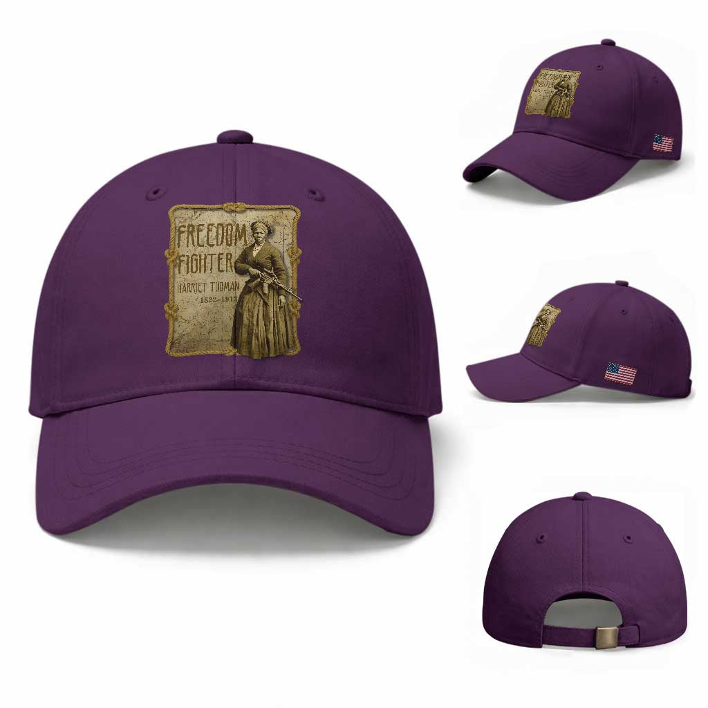 Harriet Tubman Freedom Fighter Baseball Cap Feminist History Gift TS12 Baseball Cap Universal Fit Purple Print Your Wear