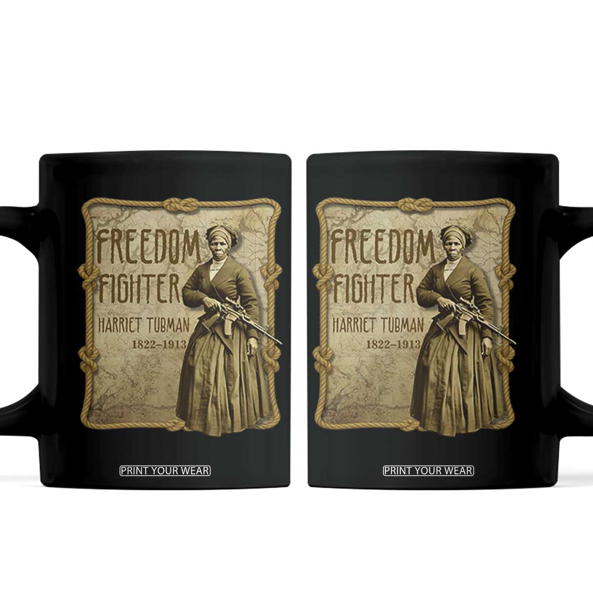 Harriet Tubman Freedom Fighter Coffee Mug Feminist History Gift TS12 Black Print Your Wear