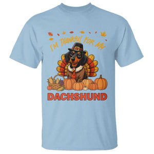 Thanksgiving Dog T Shirt I Am Thankful For My Dachshund TS12 Light Blue Print Your Wear