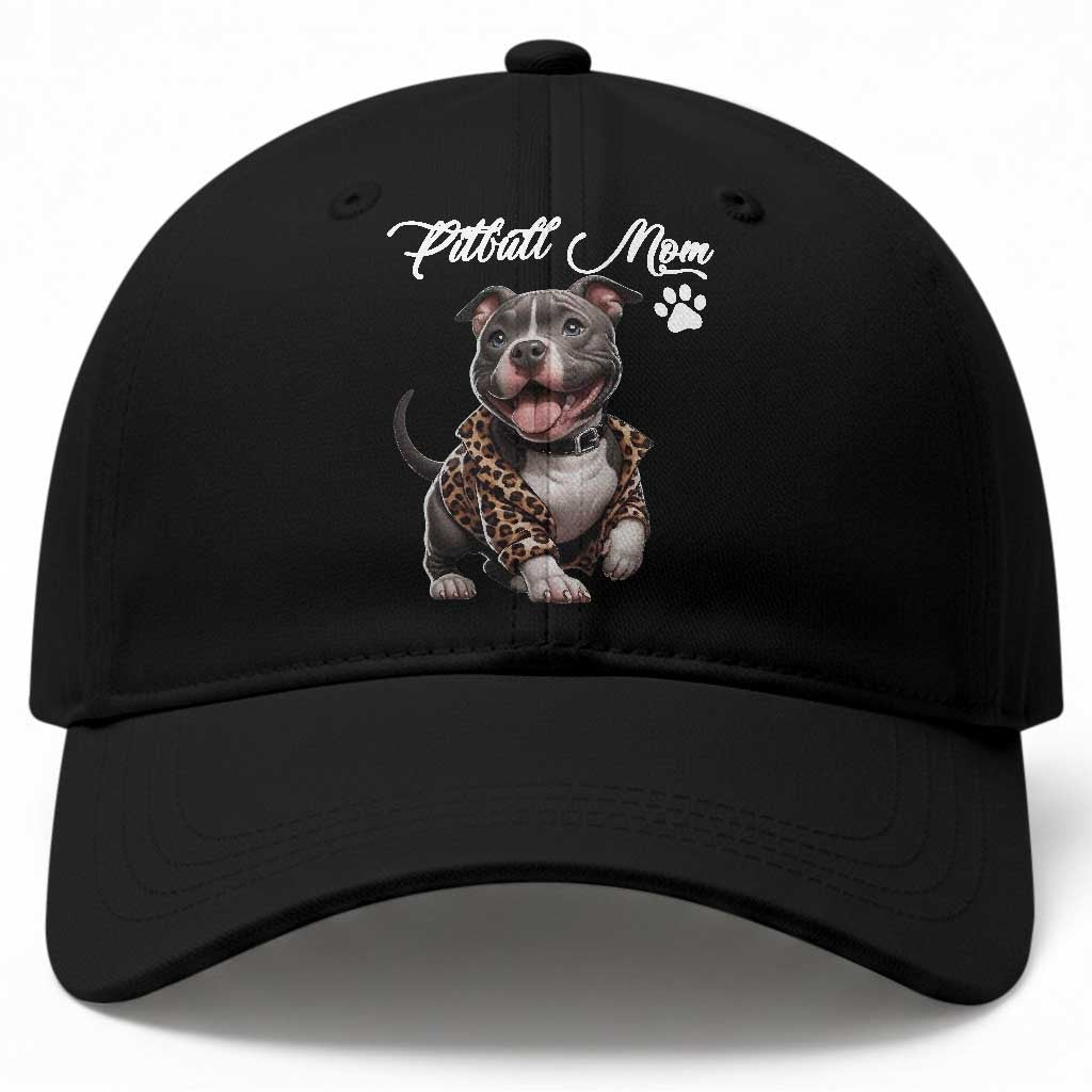 Pitbull Mom Baseball Cap Cute Pitbull Puppy Dog Lovers TS12 Print Your Wear