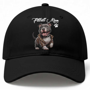 Pitbull Mom Baseball Cap Cute Pitbull Puppy Dog Lovers TS12 Print Your Wear