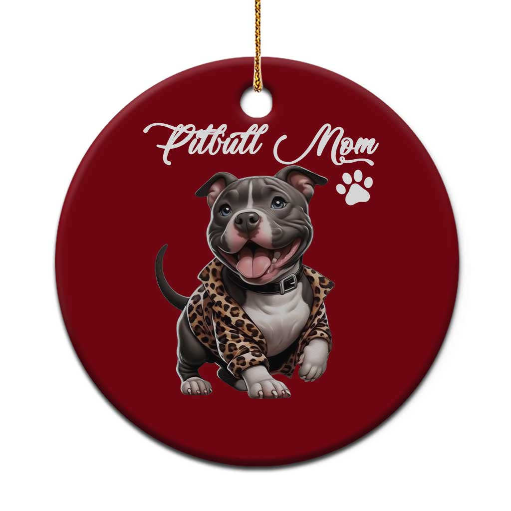 Pitbull Mom Ceramic Ornament Cute Pitbull Puppy Dog Lovers TS12 1pc Red Print Your Wear