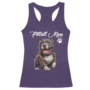 Pitbull Mom Racerback Tank Top Cute Pitbull Puppy Dog Lovers TS12 Purple Print Your Wear