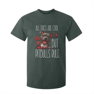 Pitbull Lover T Shirt For Kid All Dogs Are Cool But Pitbulls Rule TS12 Dark Forest Green Print Your Wear