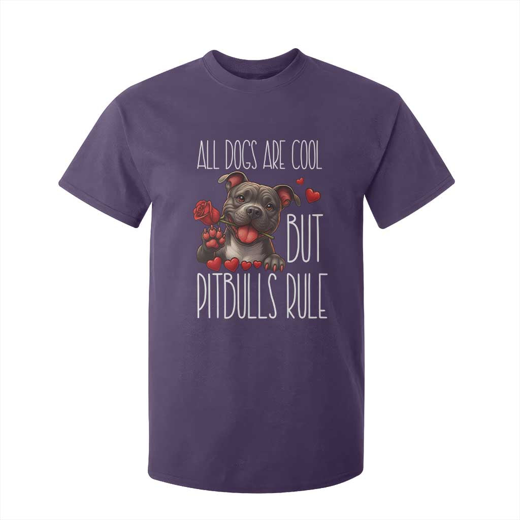 Pitbull Lover T Shirt For Kid All Dogs Are Cool But Pitbulls Rule TS12 Purple Print Your Wear
