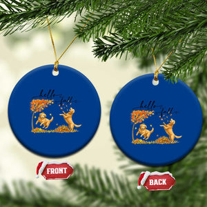Funny Hello Fall Thanksgiving Golden Retriever Ceramic Ornament TS12 1pc Blue Print Your Wear