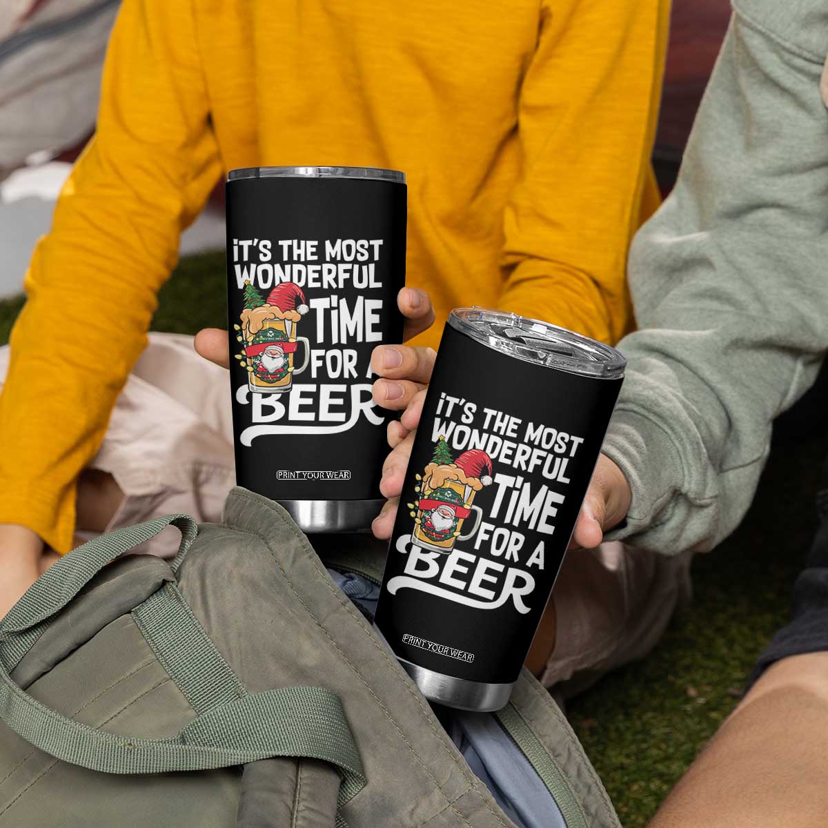 Funny Christmas Drinking Tumbler Cup It is The Most Wonderful Time For A Beer TS12 Print Your Wear