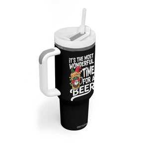 Funny Christmas Drinking Tumbler With Handle It is The Most Wonderful Time For A Beer TS12 Print Your Wear