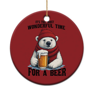 It is The Most Wonderful Time For A Beer Christmas Ornament Funny Polar Bear Drinking Beer TS12 Print Your Wear