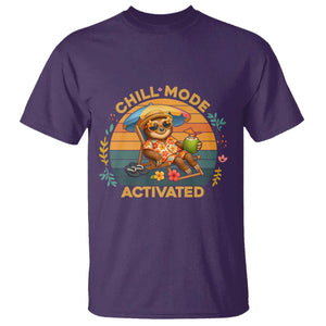 Chill Mode Activated T Shirt Funny Sloth Summer Beach Vibes TS12 Purple Print Your Wear