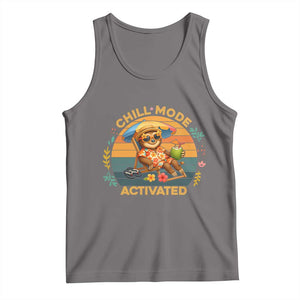 Chill Mode Activated Tank Top Funny Sloth Summer Beach Vibes TS12 Deep Heather Print Your Wear