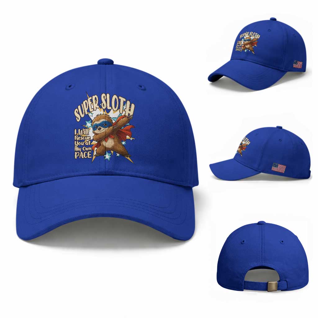 Super Sloth I Will Rescue You Baseball Cap Funny Sloth Lover Gift TS12 Baseball Cap Universal Fit Royal Blue Print Your Wear
