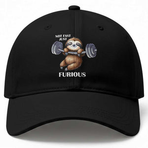 Funny Gym Sloth Baseball Cap Not Fast Just Furious TS12 Print Your Wear