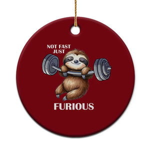Funny Gym Sloth Ceramic Ornament Not Fast Just Furious TS12 1pc Red Print Your Wear