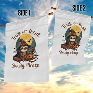 Funny Halloween Sloth Garden Flag Trick Or Treat Slowly Please TS12 Print Your Wear