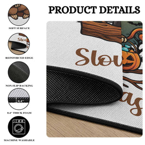 Funny Halloween Sloth Round Rug Trick Or Treat Slowly Please