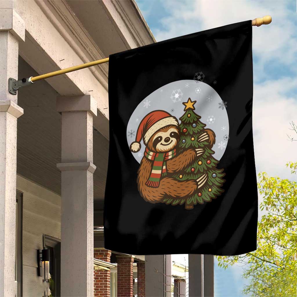 Funny Xmas Garden Flag Slothin Around The Christmas Tree TS12 Print Your Wear