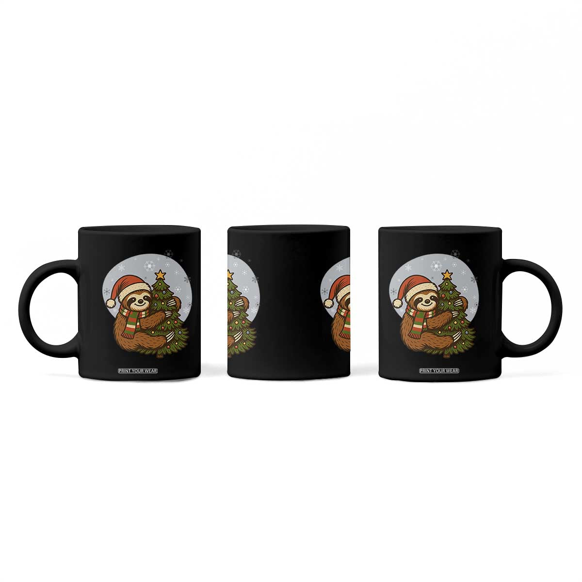 Funny Xmas Coffee Mug Slothin Around The Christmas Tree TS12 Print Your Wear