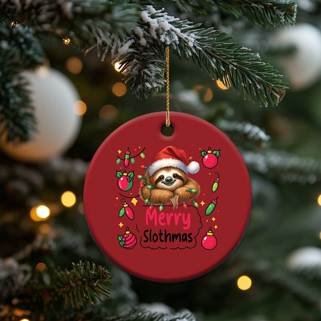 Funny Xmas Sloth Christmas Ornament Merry Slothmas TS12 Print Your Wear