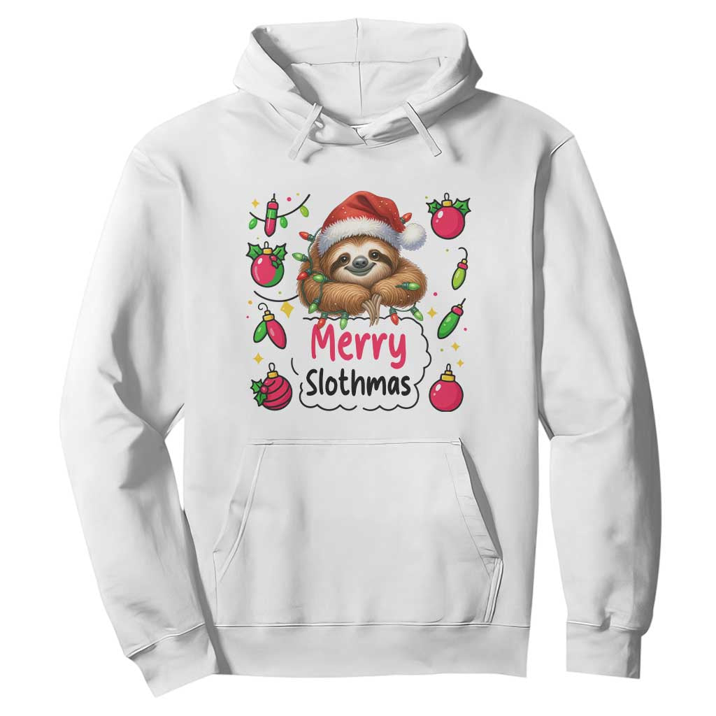 Funny Christmas Sloth Hoodie Merry Slothmas TS12 White Print Your Wear