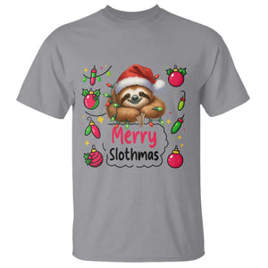 Funny Christmas Sloth T Shirt Merry Slothmas TS12 Sport Gray Print Your Wear