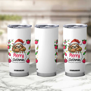 Funny Christmas Sloth Tumbler Cup Merry Slothmas TS12 Print Your Wear