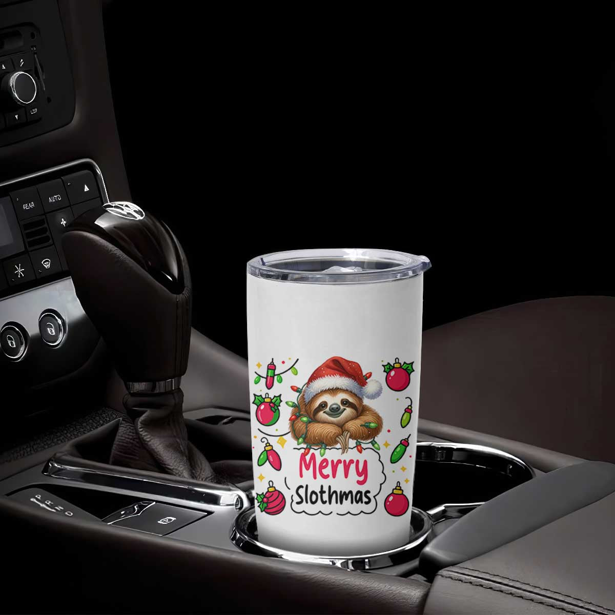 Funny Christmas Sloth Tumbler Cup Merry Slothmas TS12 Print Your Wear