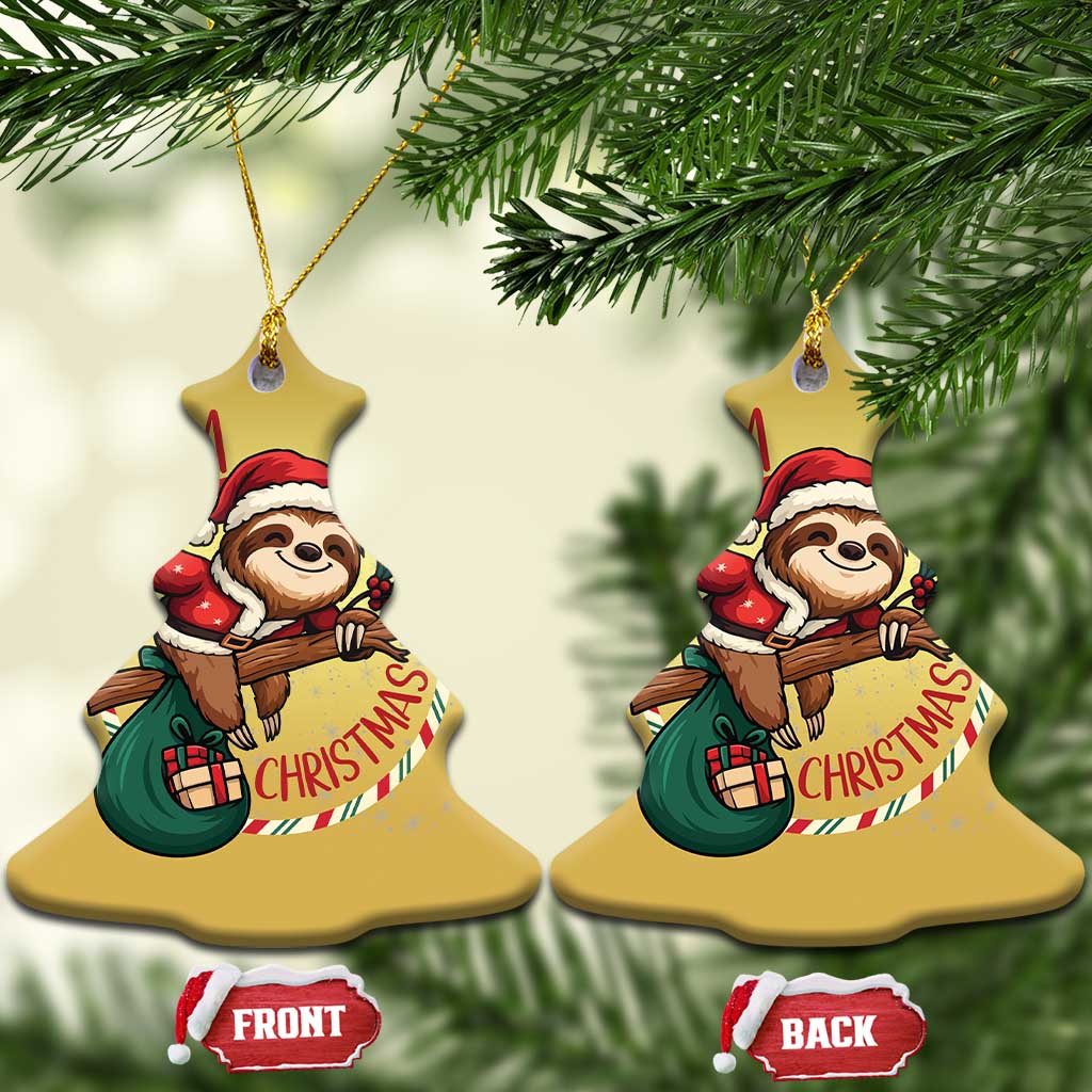 Have A Lazy Xmas Christmas Ornament Cute Xmas Sloth TS12 Christmas Tree Gold Print Your Wear