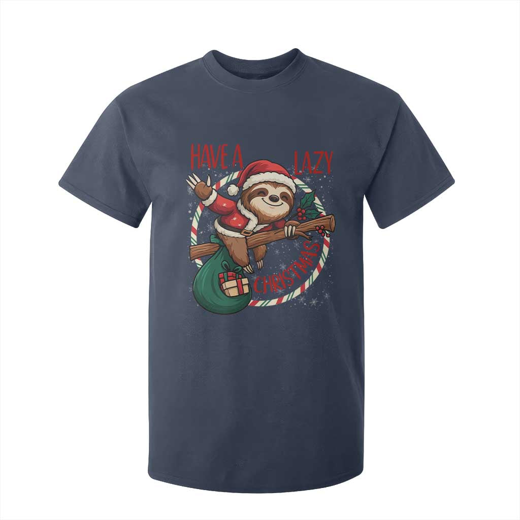 Have A Lazy Christmas T Shirt For Kid Cute Xmas Sloth TS12 Navy Print Your Wear