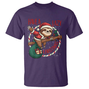 Have A Lazy Christmas T Shirt Cute Xmas Sloth TS12 Purple Print Your Wear