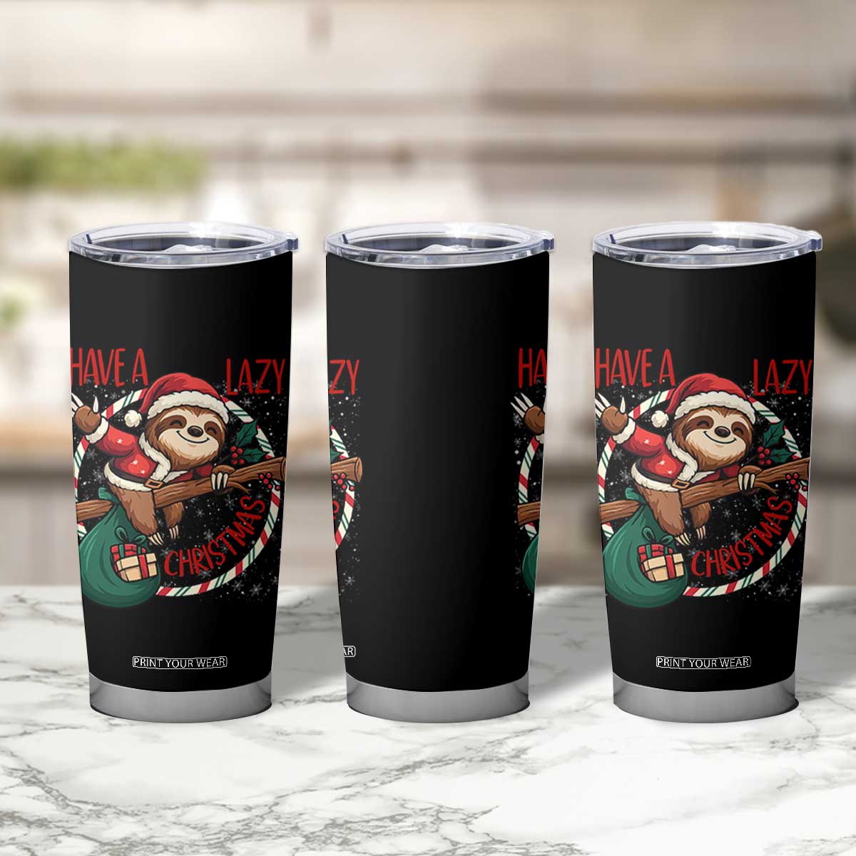 Have A Lazy Christmas Tumbler Cup Cute Xmas Sloth TS12 Print Your Wear