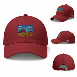 Starry Night Desert Monument Valley Baseball Cap Hogan Home Oil Painting Graphic TS12 Baseball Cap Universal Fit Cherry Red Print Your Wear