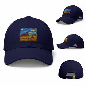 Starry Night Desert Monument Valley Baseball Cap Hogan Home Oil Painting Graphic TS12 Baseball Cap Universal Fit Dark Blue Print Your Wear